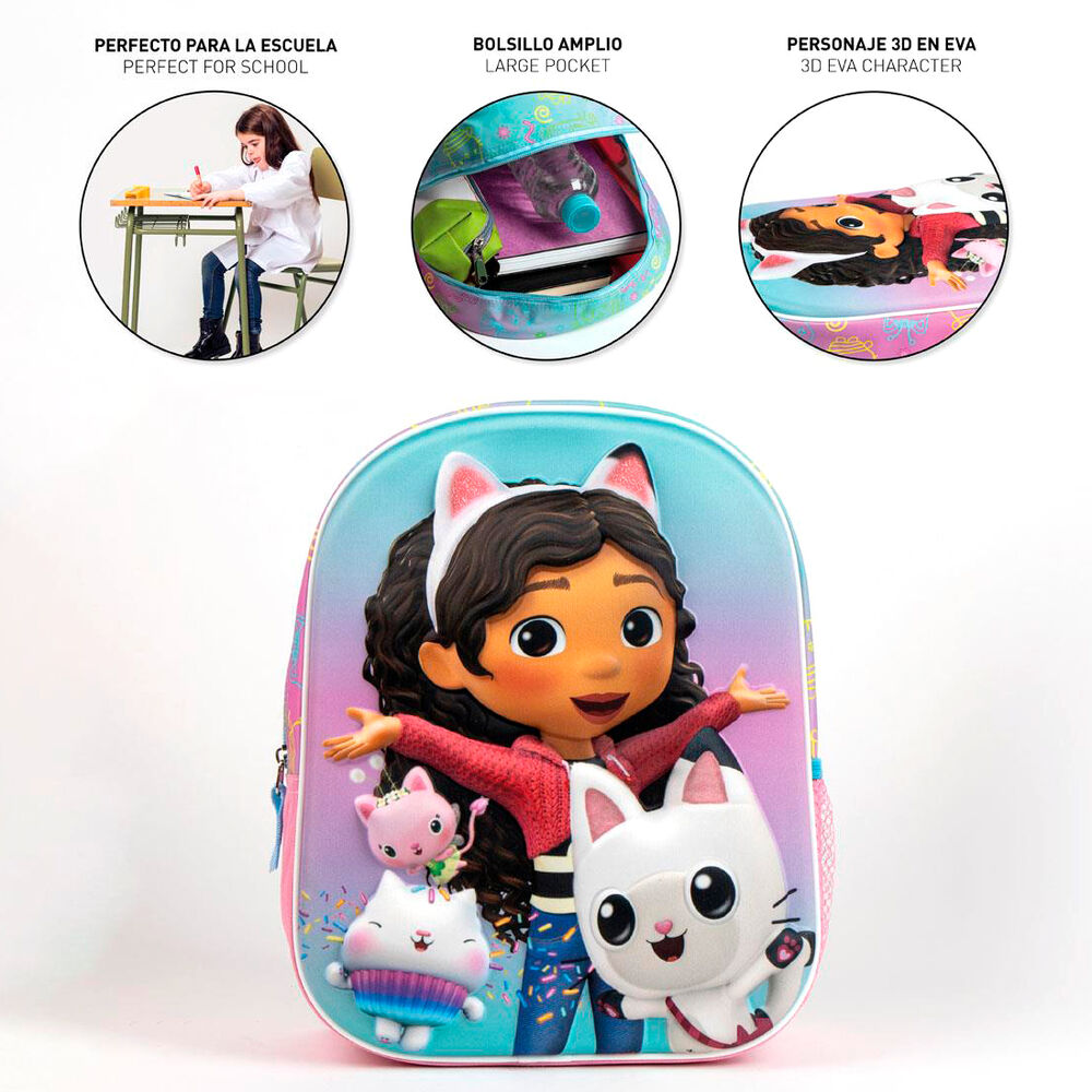 Mochila 3D de La Casa de Muñecas de Gabby con Gabby y personajes felinos - 5
