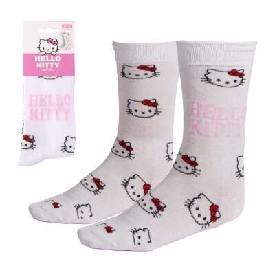 Calcetines blancos de Hello Kitty para adulto con lazos rojos