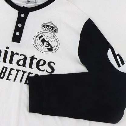 Pijama adulto del Real Madrid blanco y negro con pantalón de cuadros - 3