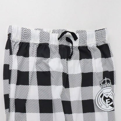 Pijama adulto del Real Madrid blanco y negro con pantalón de cuadros - 4