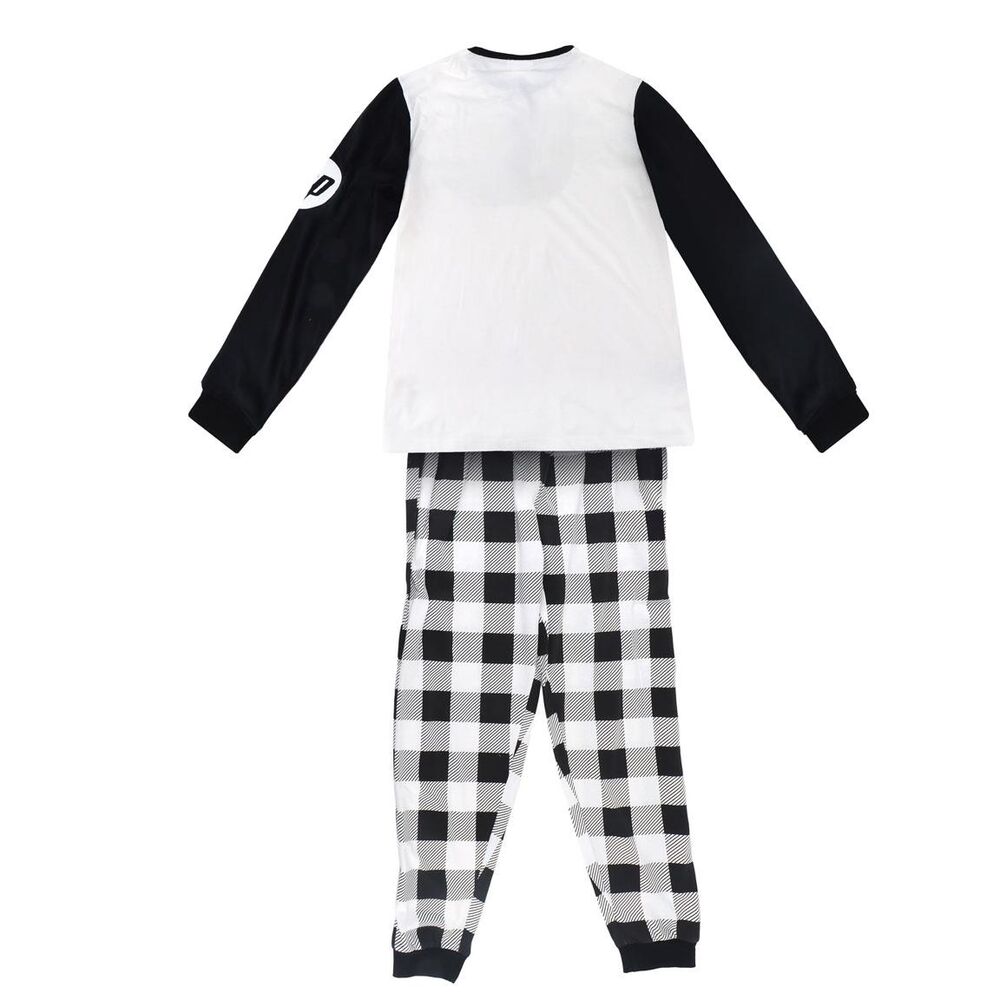 Pijama adulto del Real Madrid blanco y negro con pantalón de cuadros - 2
