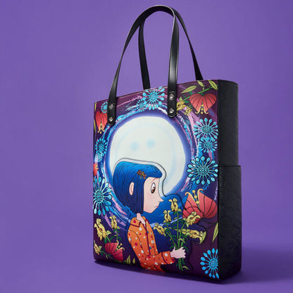 Bolsa shopping Loungefly de Coraline con diseño floral a todo color - 4