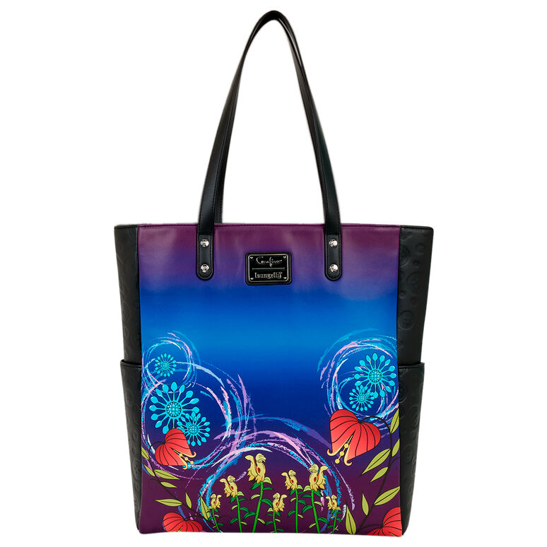 Bolsa shopping Loungefly de Coraline con diseño floral a todo color - 3