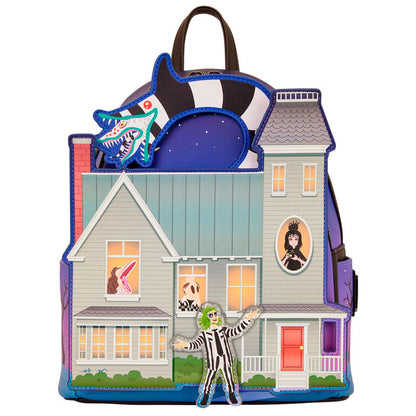 Mochila Loungefly de Beetlejuice con diseño de la casa y Beetlejuice