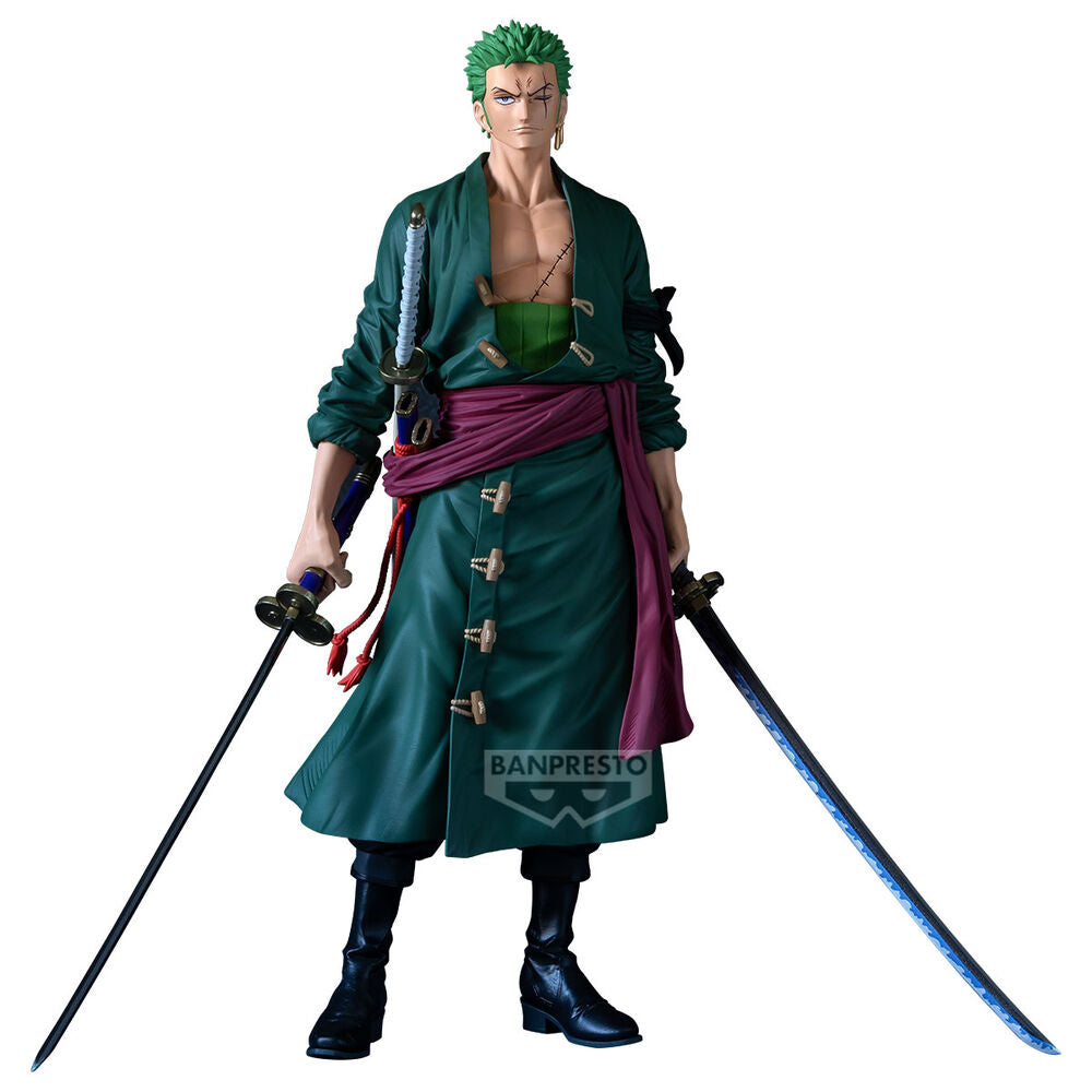 Figura Premium de Roronoa Zoro de One Piece con tres katanas