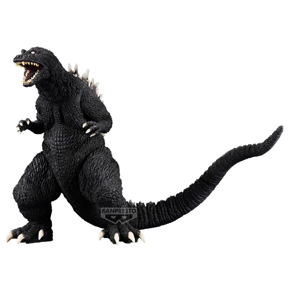 Figura BANPRESTO de Godzilla 2001 con boca abierta y cola curvada