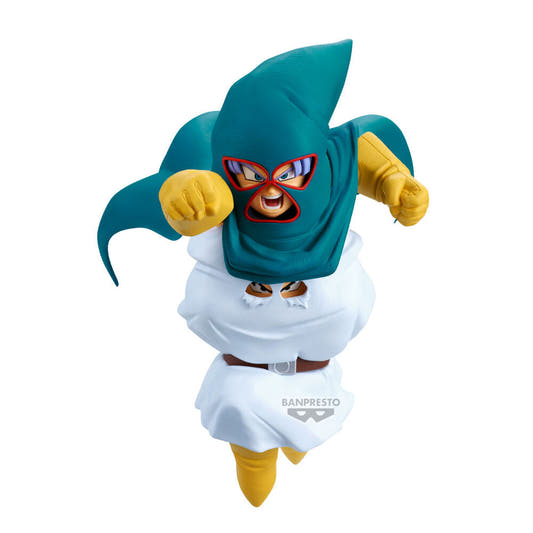 Figura Mighty Mask de Dragon Ball Z con traje blanco y máscara azul verdosa