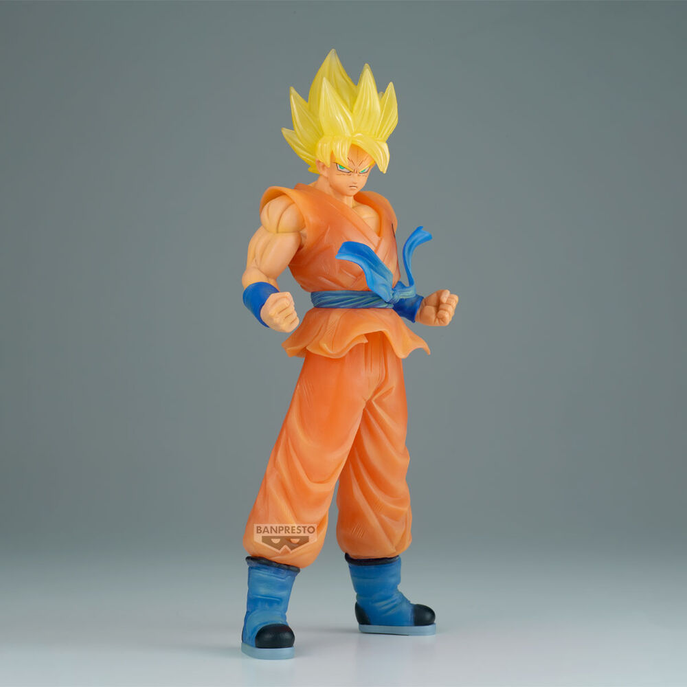 Figura Banpresto de Son Goku Clearise con uniforme naranja y cabello dorado - 2