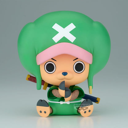 Figura de Chopper de One Piece sentado con sombrero verde - 2