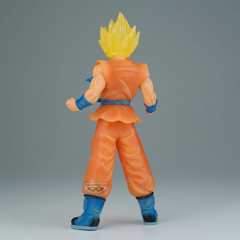Figura Banpresto de Son Goku Clearise con uniforme naranja y cabello dorado - 4
