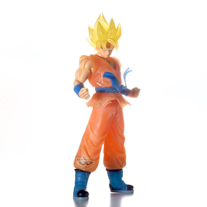 Figura Banpresto de Son Goku Clearise con uniforme naranja y cabello dorado - 5