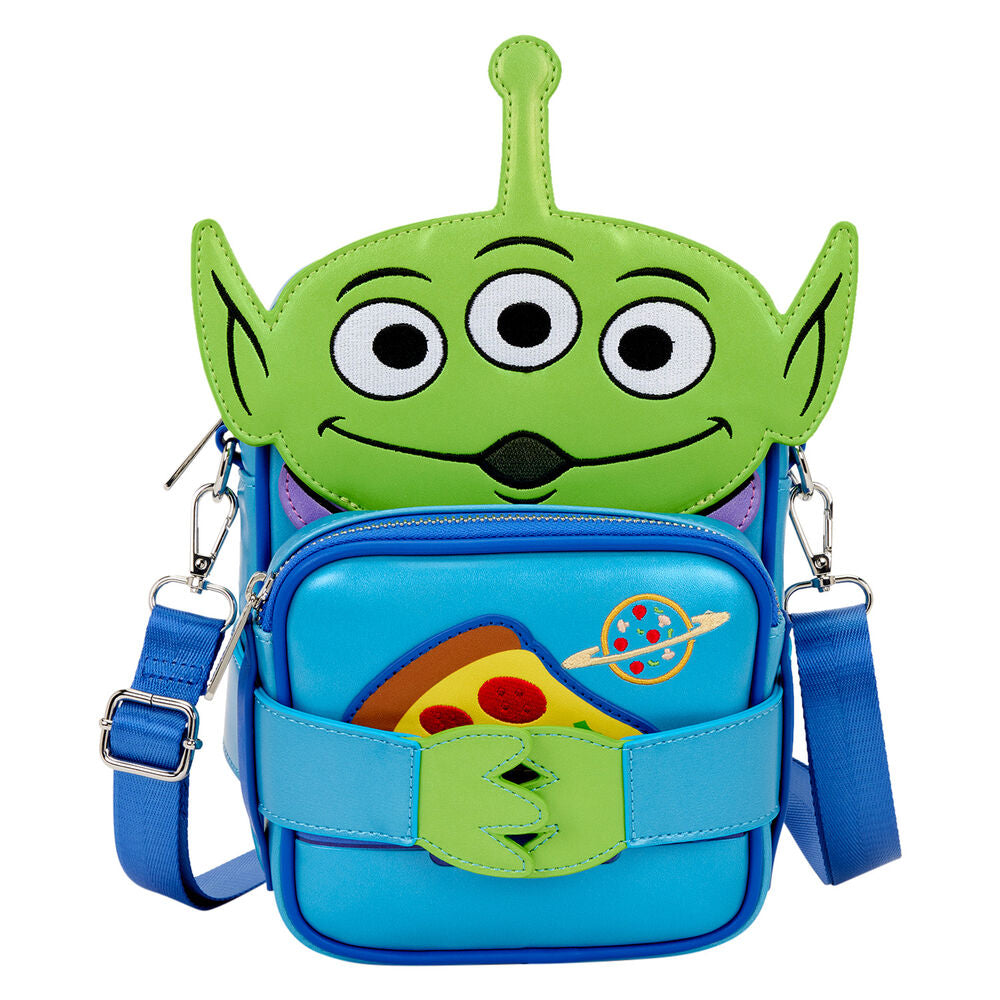 Bolso bandolera Loungefly de Aliens de Toy Story en verde y azul