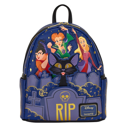 Mochila Loungefly Disney Hocus Pocus con las hermanas Sanderson y Binx