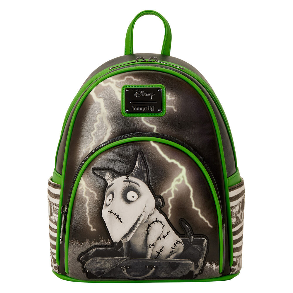 Mochila Disney Loungefly de Sparky de Frankenweenie con rayos y ribetes verdes
