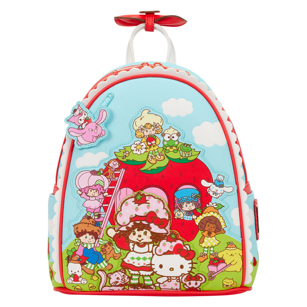 Mochila Loungefly de Hello Kitty y sus amigos con diseño de fresas