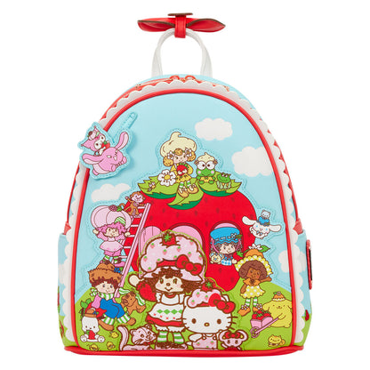 Mochila Loungefly de Hello Kitty y sus amigos con diseño de fresas