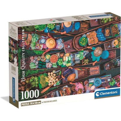 Puzzle Clementoni de 1000 piezas con mercado flotante tailandés