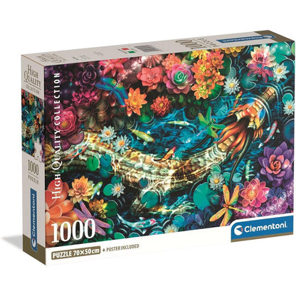 Puzzle Clementoni Koi River de 1000 piezas con peces koi y flores acuáticas