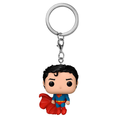 Llavero FUNKO Pocket Pop de Superman con traje azul y capa roja