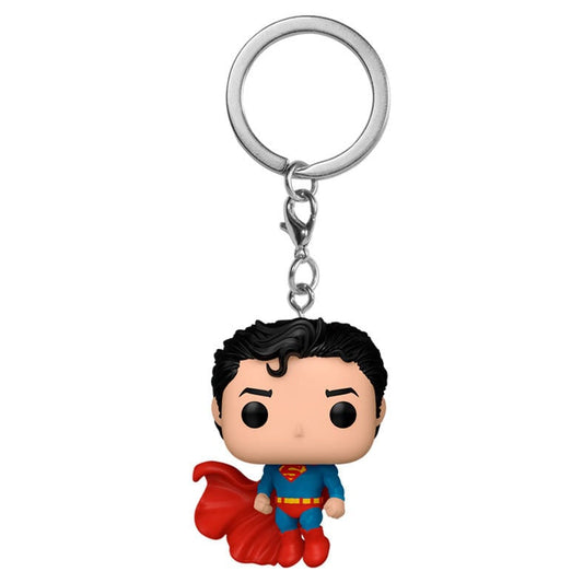 Llavero FUNKO Pocket Pop de Superman con traje azul y capa roja