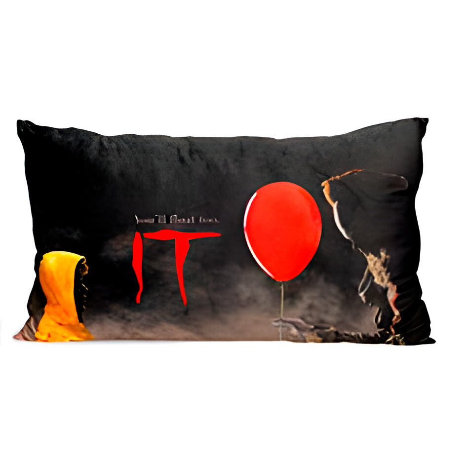 Cojín rectangular de IT con globo rojo y figura de payaso