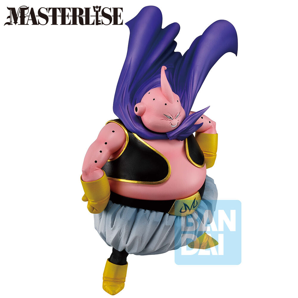 Figura de Majin Buu con capa morada y atuendo negro y dorado - 3