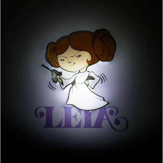Lámpara LED mini de Leia de Star Wars con vestido blanco y bláster - 2