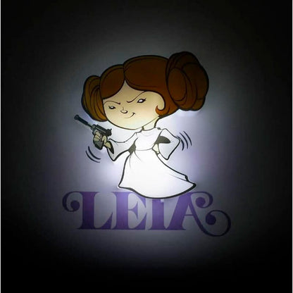Lámpara LED mini de Leia de Star Wars con vestido blanco y bláster - 2