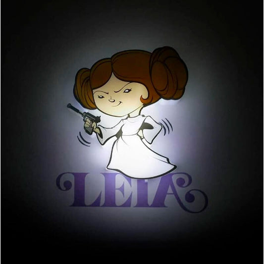 Lámpara LED mini de Leia de Star Wars con vestido blanco y bláster - 2