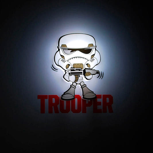 Lámpara LED mini de Stormtrooper con bláster y texto TROOPER - 2