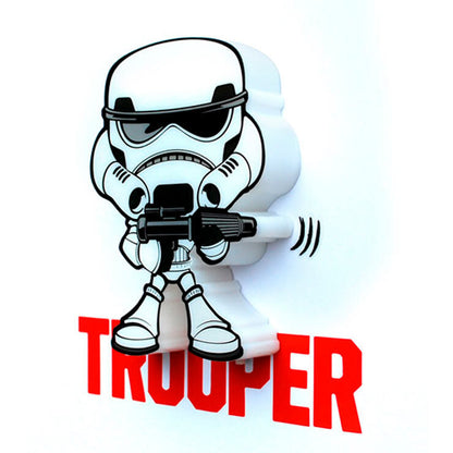Lámpara LED mini de Stormtrooper con bláster y texto TROOPER