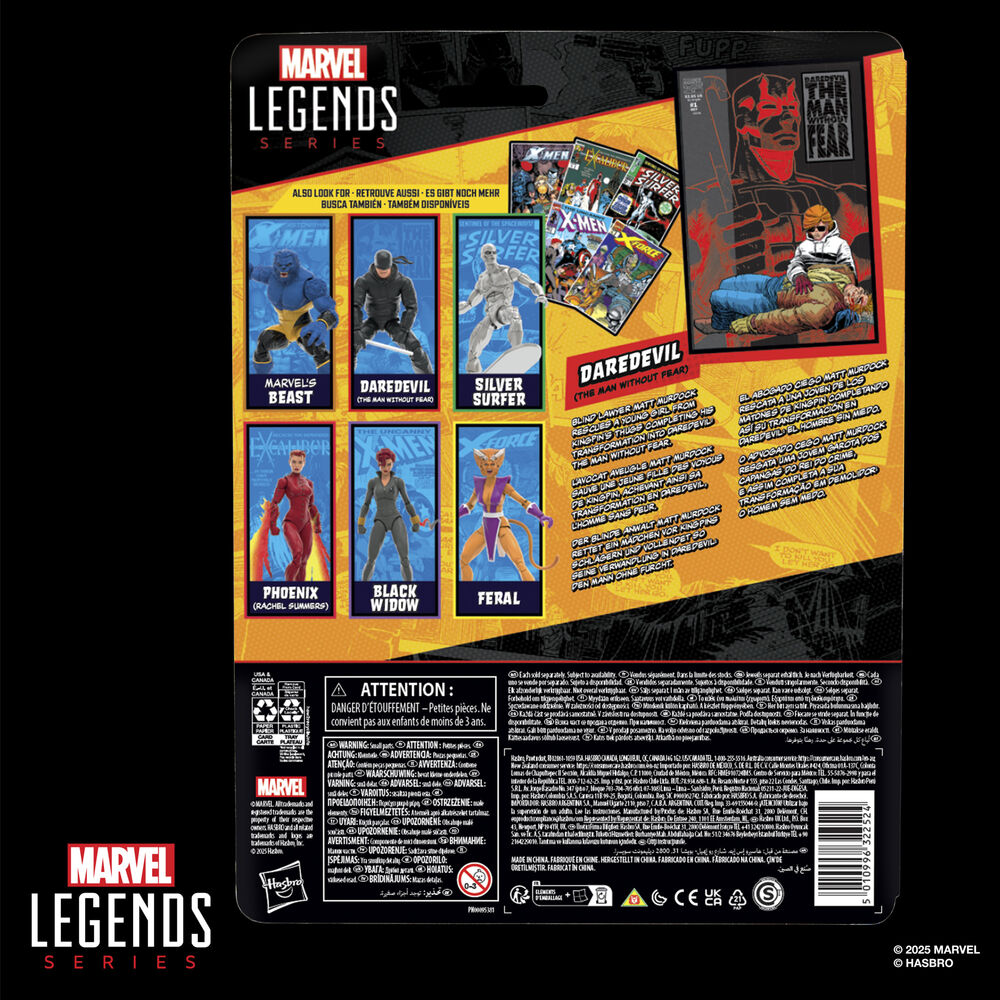 Figura articulada de Daredevil Marvel Legends de 15 cm con atuendo negro y bastón - 4