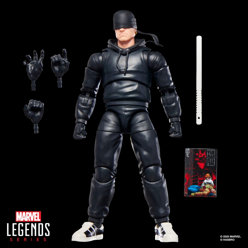Figura articulada de Daredevil Marvel Legends de 15 cm con atuendo negro y bastón - 6