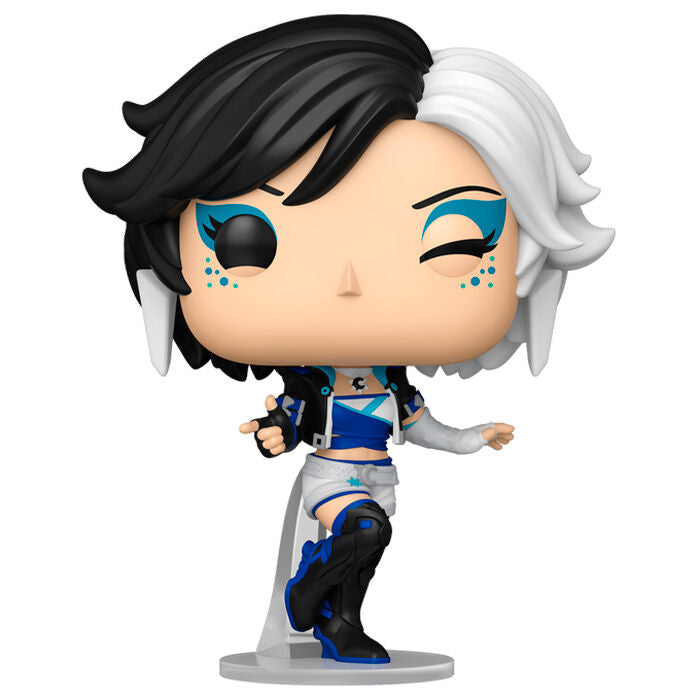 Figura Funko POP! de Luna Snow de Marvel Rivals con cabello blanco y negro