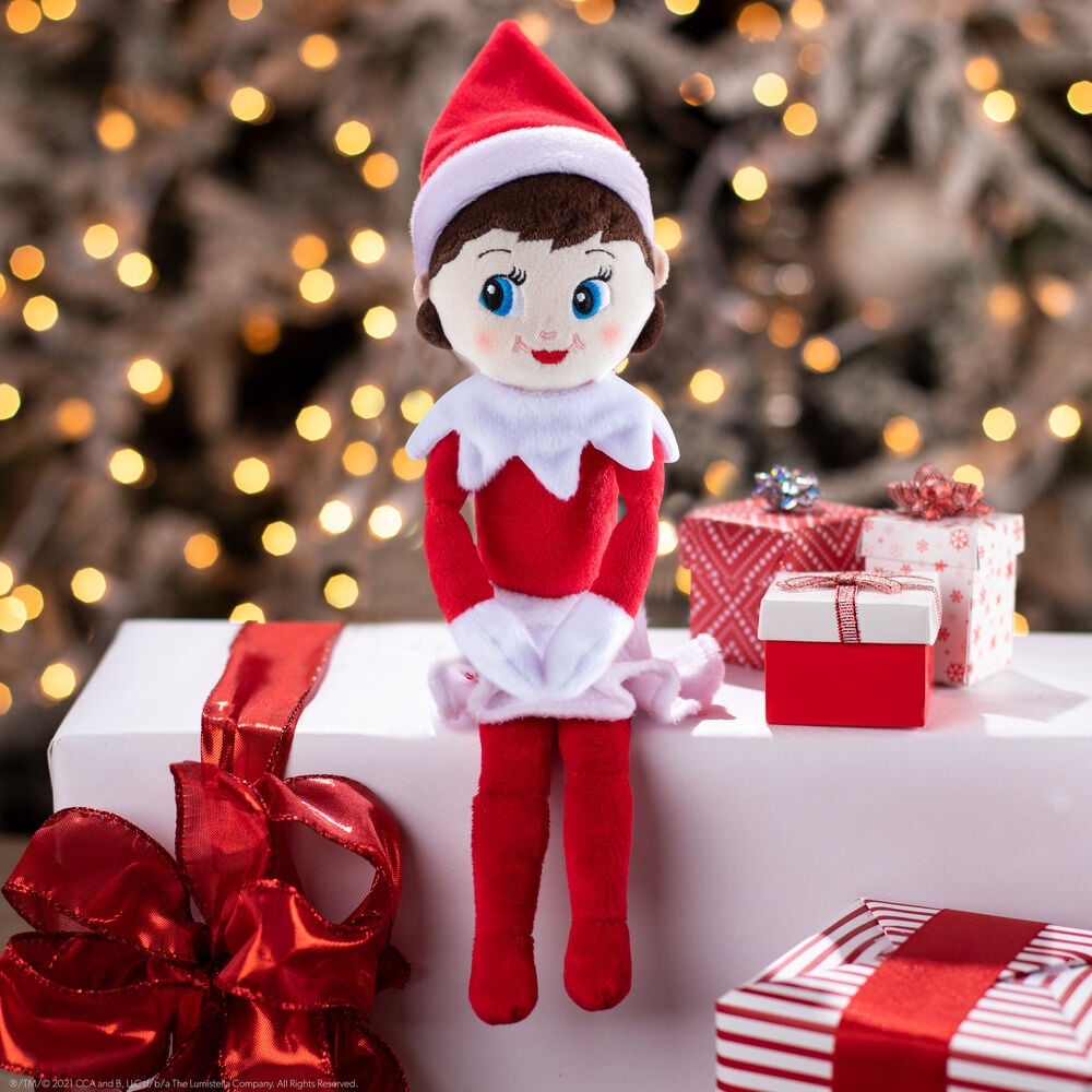 Peluche Elfa Niña The Elf on the Shelf con gorro rojo