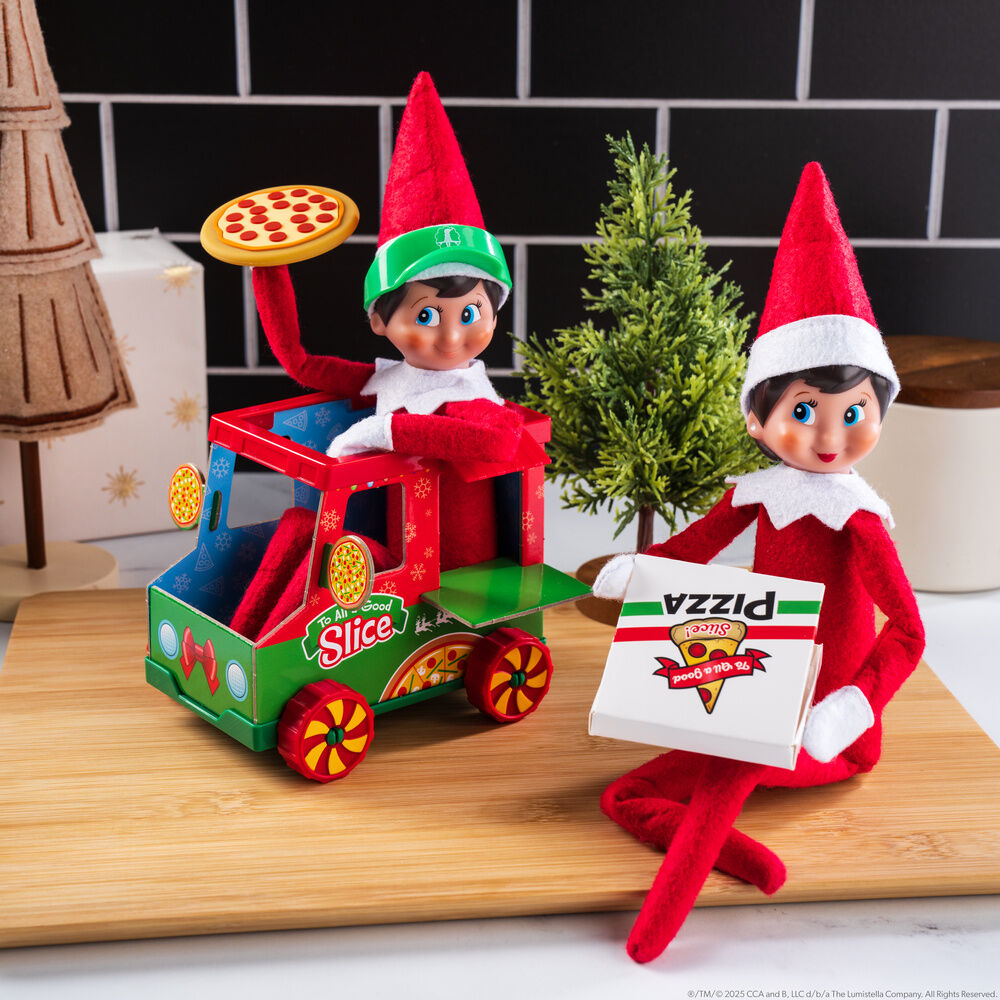 Food truck desmontable de pizza The Elf on the Shelf con pizza, caja y visera - 4