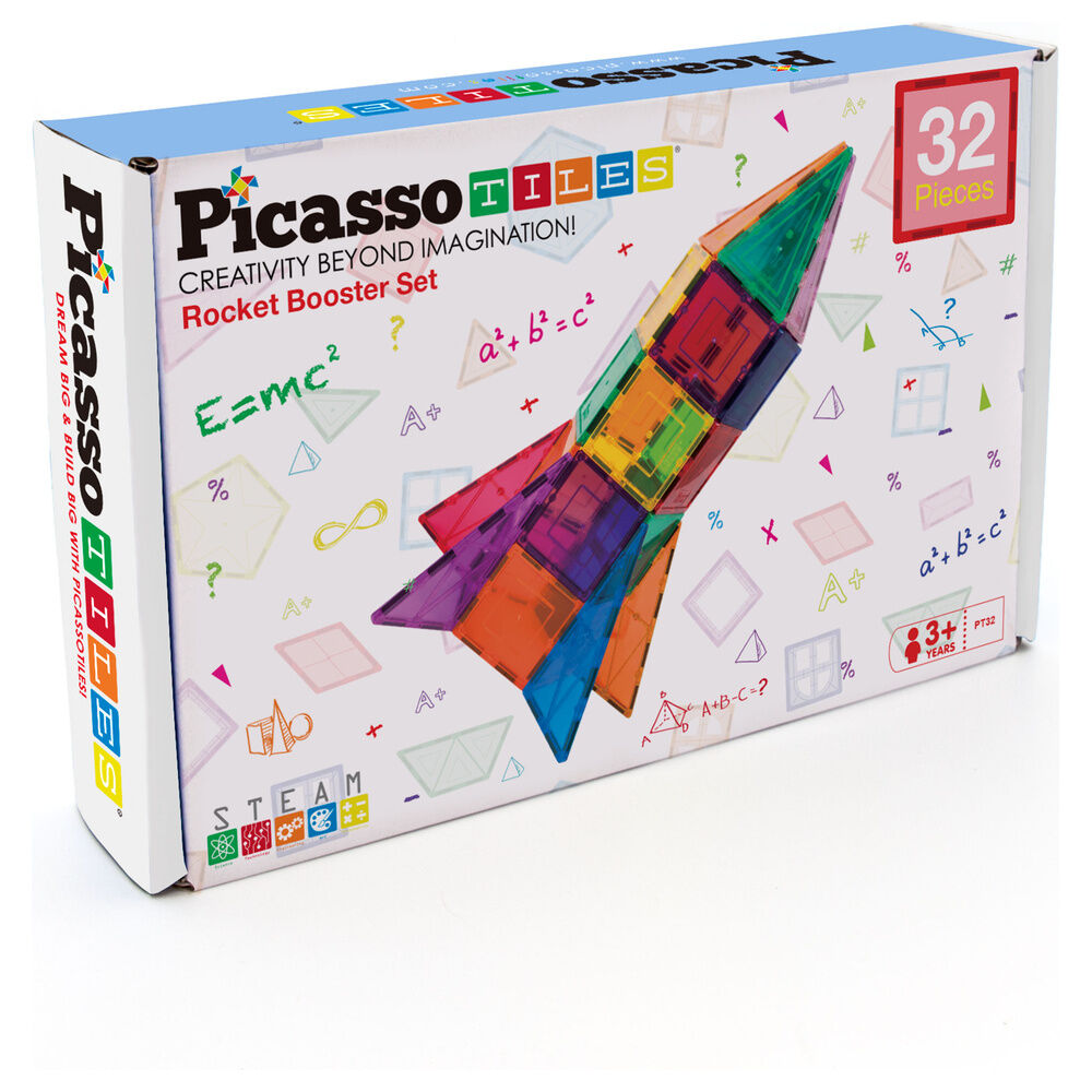 Bloques magnéticos Picasso Tiles formando un cohete - 2