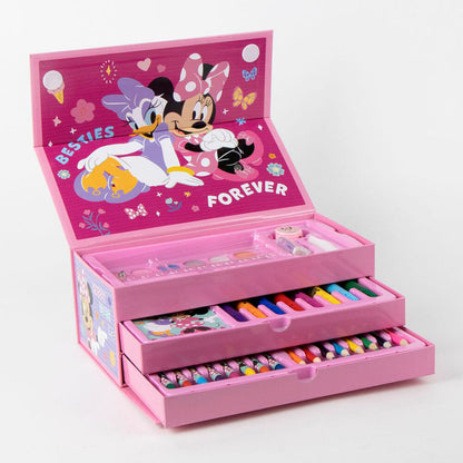 Maletín rosa de colorear Minnie y Daisy Disney con materiales de dibujo - 2