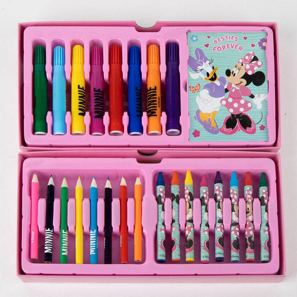 Maletín rosa de colorear Minnie y Daisy Disney con materiales de dibujo - 3