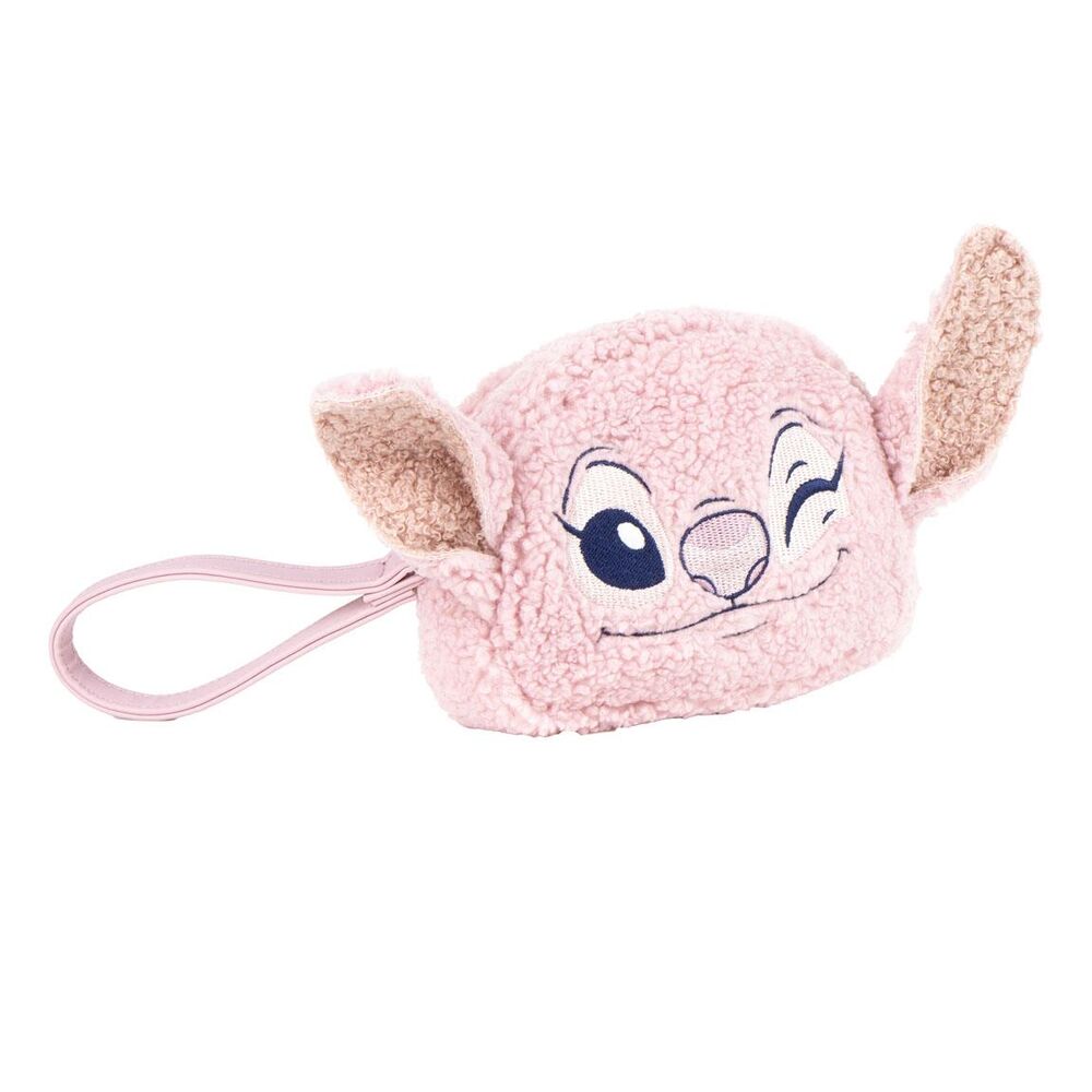 Cartera rosa de Angel Stitch Disney con correa de muñeca