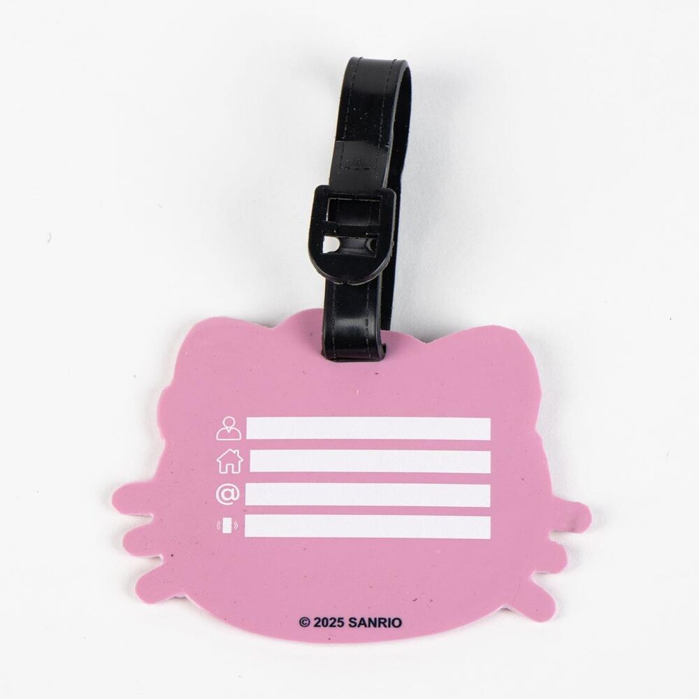 Etiqueta de viaje de goma Hello Kitty en color rosa - 5