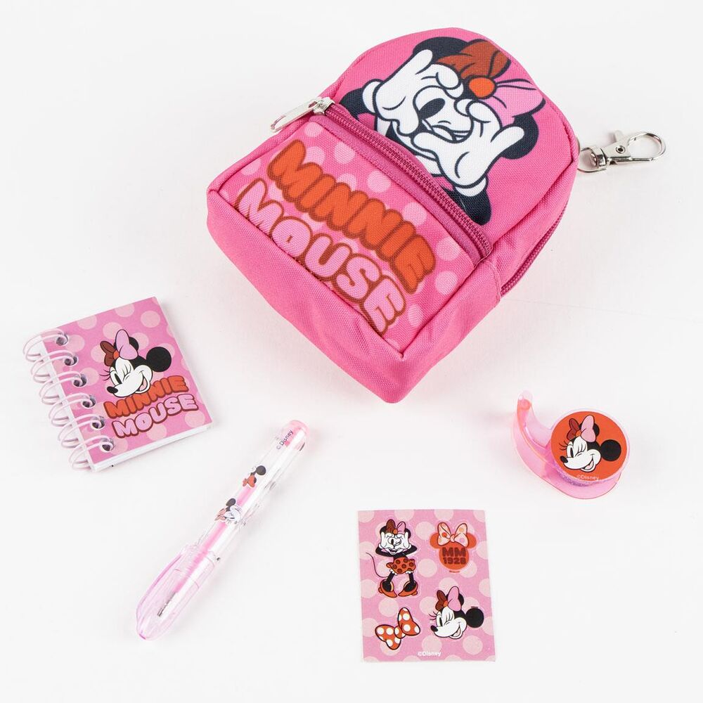 Set de papelería Minnie Disney con mini mochila rosa y accesorios - 5
