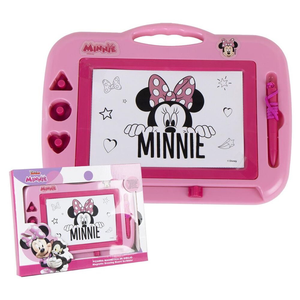 Pizarra magnética rosa de dibujo Minnie Disney con lápiz lateral