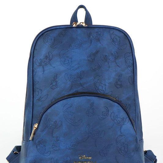 Mochila azul de Stitch Disney con estampado integral y bolsillo frontal - 2