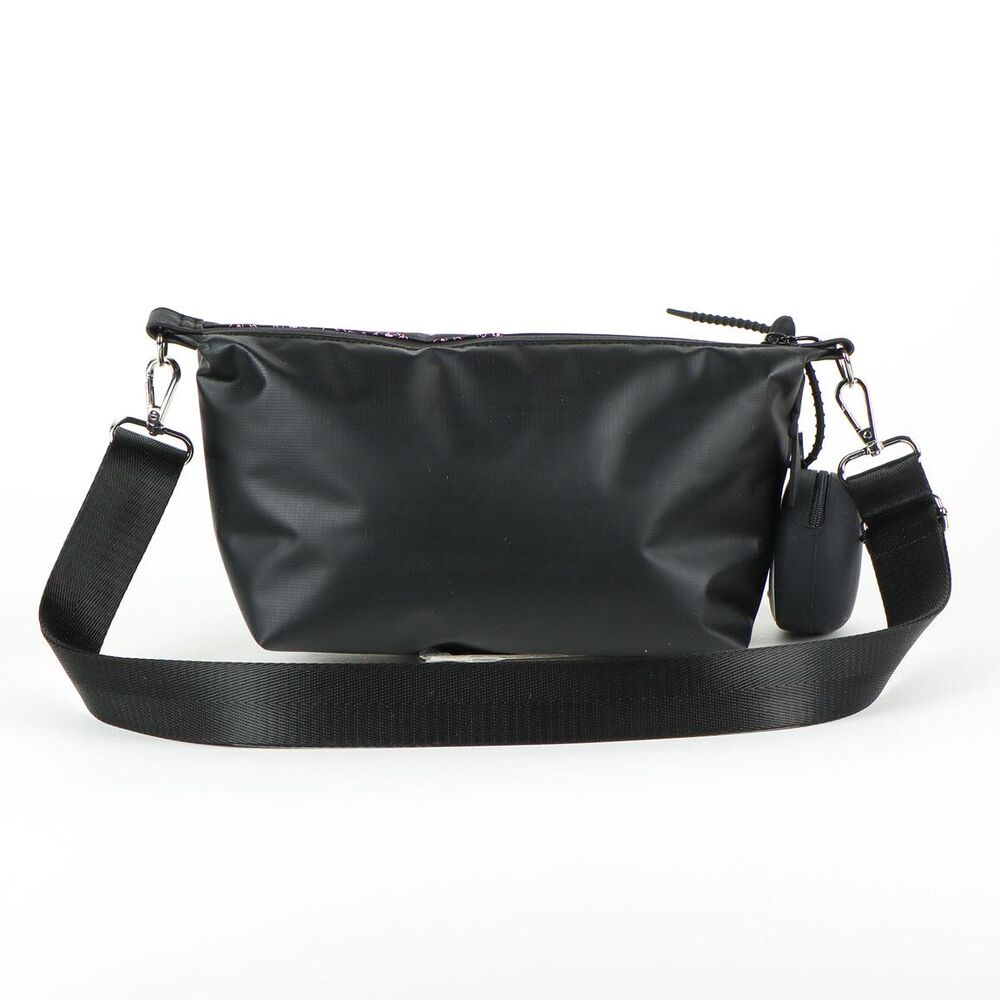 Bolso negro de Kuromi con estampado rosa y accesorio colgante - 3