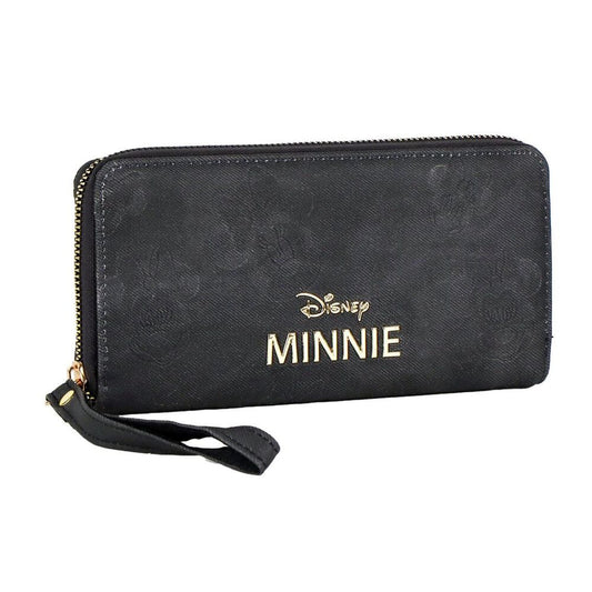 Cartera negra Minnie Disney con cremallera y asa lateral
