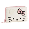 Cartera Hello Kitty crema con lazo rosa y cremallera