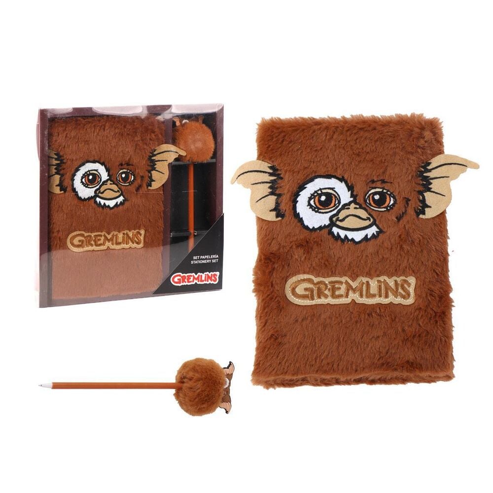 Set de papelería Gremlins con cuaderno afelpado y lápiz de Gizmo