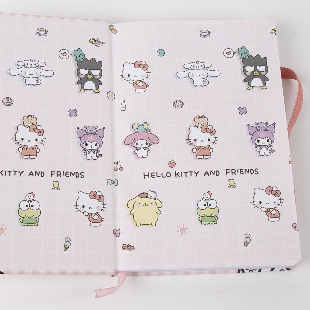 Set de papelería Hello Kitty con libreta rosa, tres marcapáginas y llavero - 5