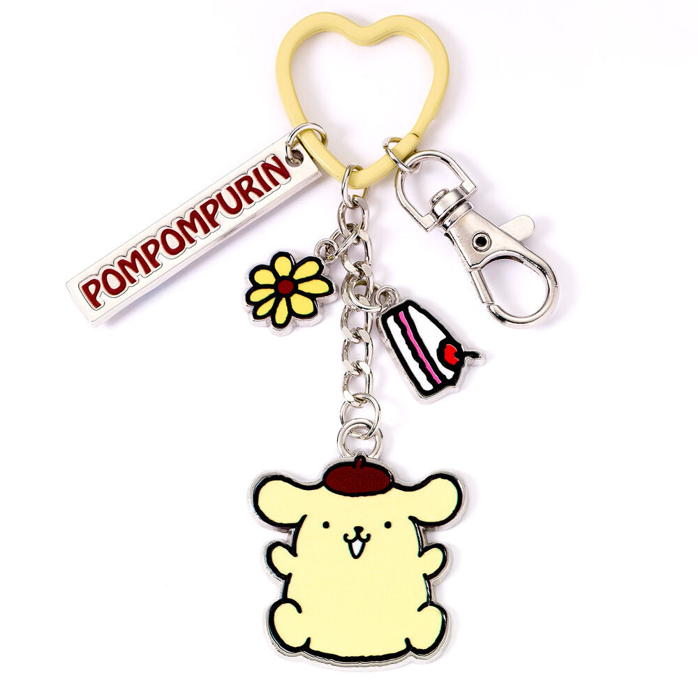 Llavero Pompompurin Hello Kitty con anilla de corazón - 3